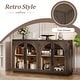 preview thumbnail 12 of 23, 4-Door Storage Sideboard Buffet Cabinet with Glass Doors, Arched Cabinet wAdjustable Shelves for Kitchen Dining Room Living Room