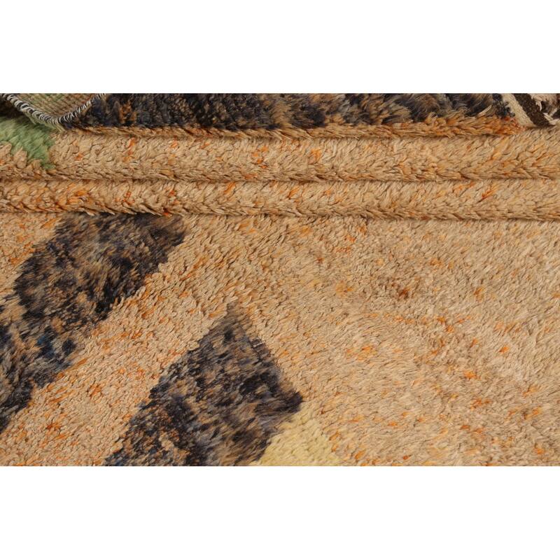 Geometric Tribal Moroccan Area Rug Wool Hand-knotted Oriental Carpet - 9'1" x 12'10"