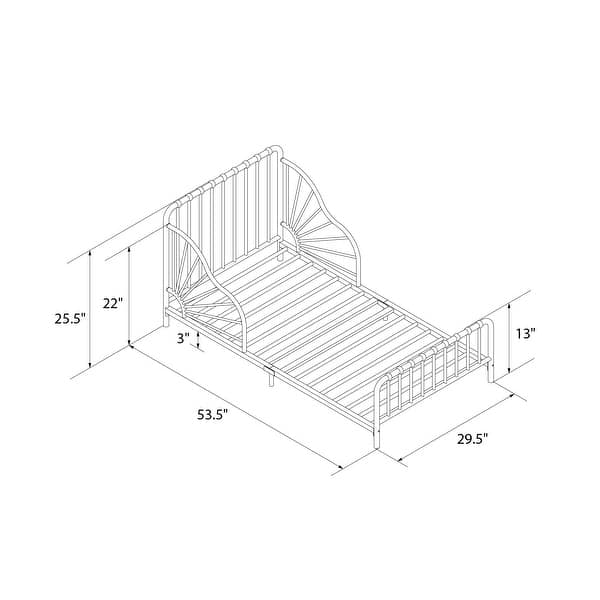 dimension image slide 0 of 2, Little Seeds Quinn Whimsical Metal Toddler Bed
