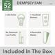 Hunter 52" Dempsey Flush Mount Ceiling Fan w/ LED Light Kit and Handheld Remote