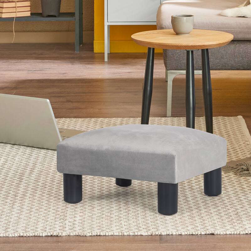 Adeco 15'' Small Ottoman Upholstered Foot Rest