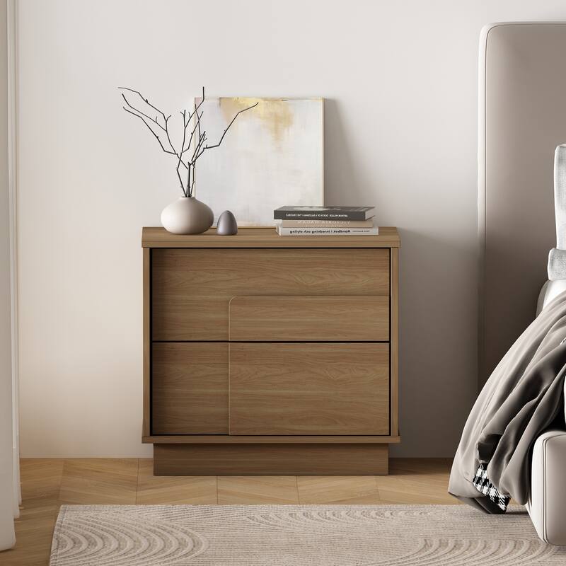 Manhattan Comfort Horizon 22" Nightstand (2-Drawer) - Maple