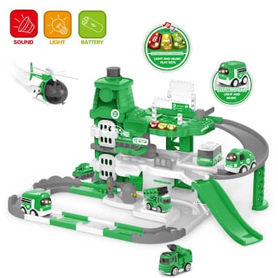 Race Tracks For Boys Deluxe Garage With Toggle And Music Button