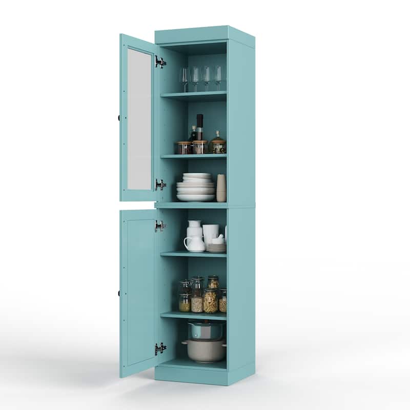 100% Solid Wood 16.5" Kitchen Pantry Cabinet with Doors by Palace Imports
