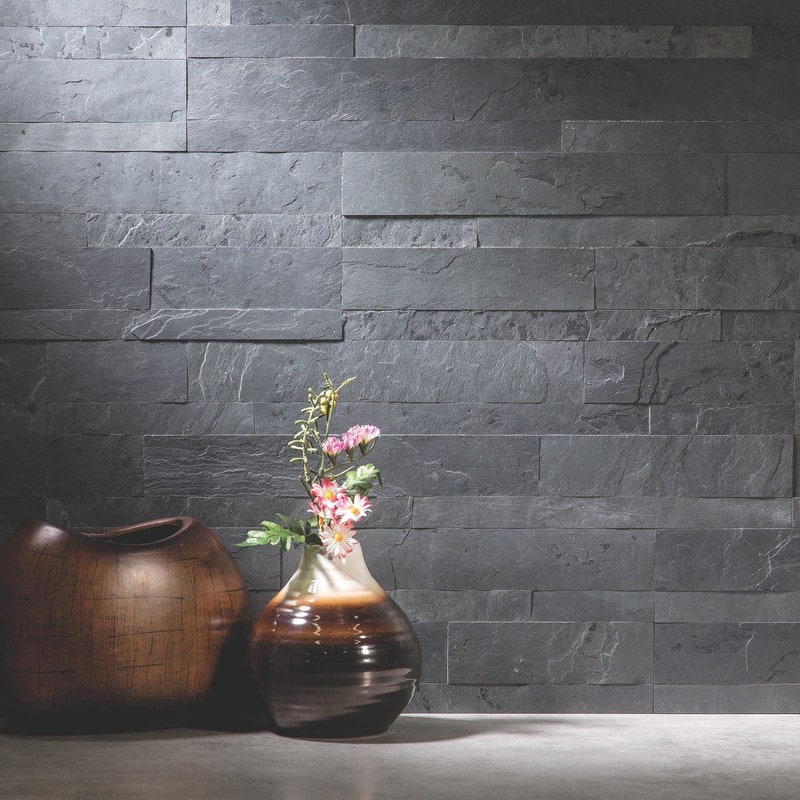 Aspect Charcoal Slate Peel and Stick Stone Backsplash 15 sq. ft. Kit - 15 Sq Ft Kit