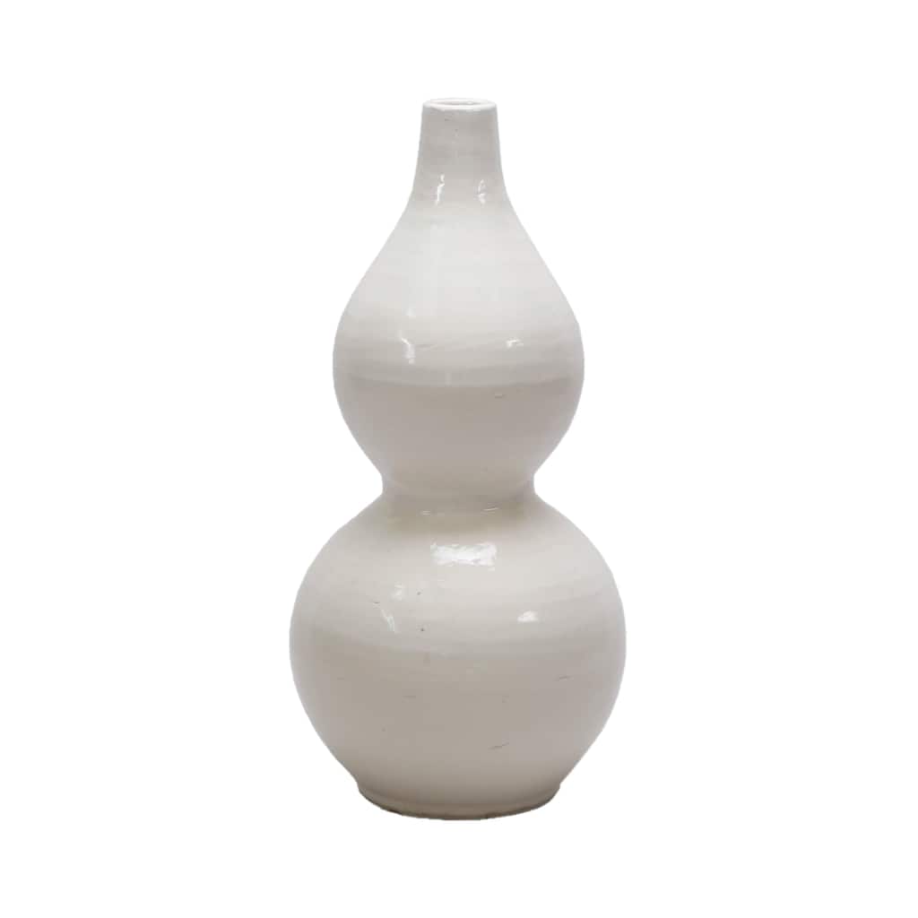 Artissance 17.7 in. H Gourd White Ceramic Bottle