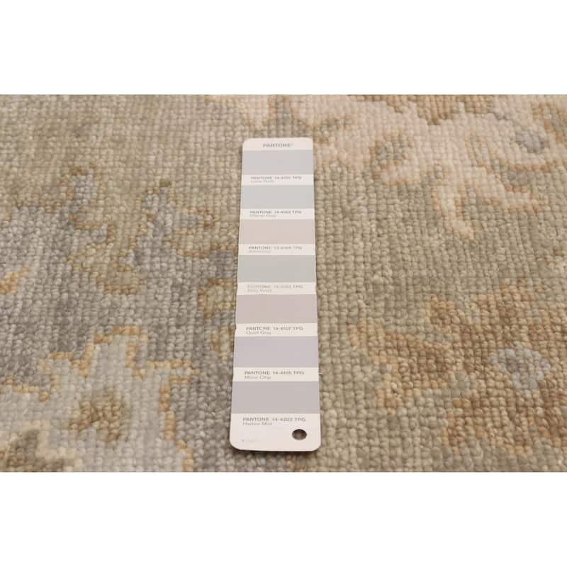 ECARPETGALLERY Hand-knotted Oushak Light Grey Wool Rug - 8'1 x 9'11