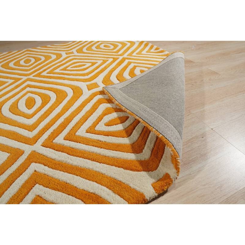 Hand-Tufted Wool Modern Tufted Stripes Rug, 8' x 10', Green Area Rug, Stylish Soft Design for Bedrooms or Offices - L