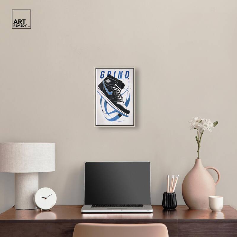 Blue Ribbon Sneaker Canvas by Art Remedy