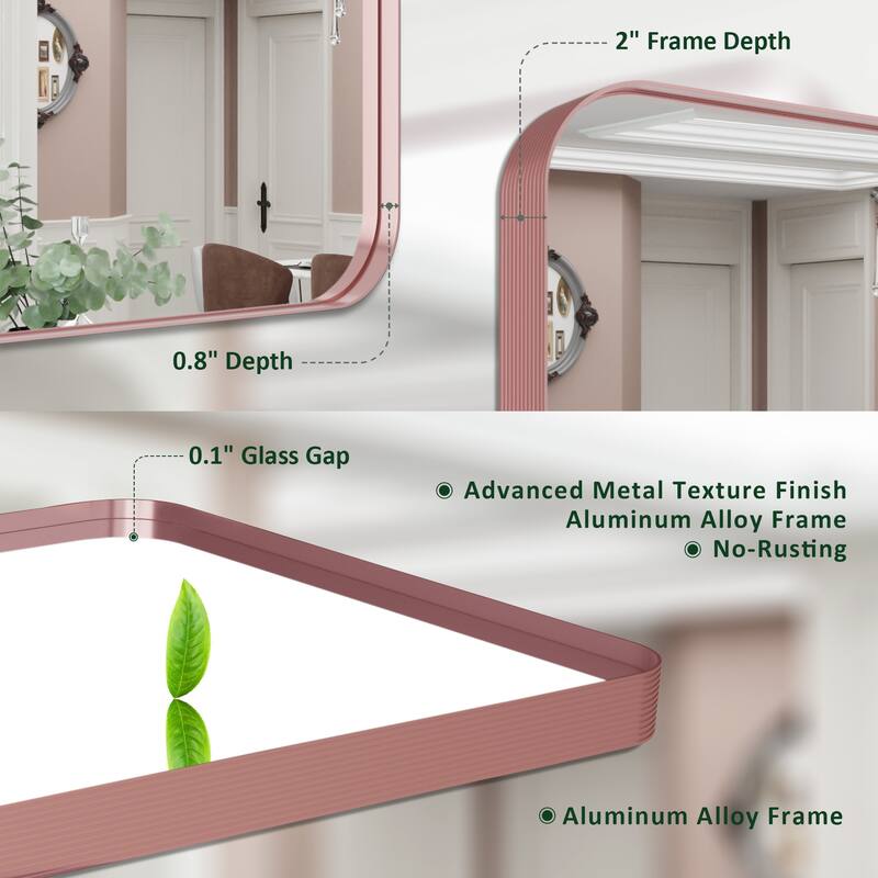 Rectangle Bathroom Mirror for Vanity Wall Mounted Vertical Horizontal Makeup Mirror