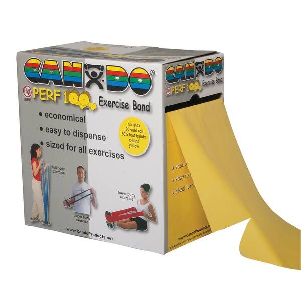 CanDo Latex Free Exercise Tubing - 100' dispenser roll - Yellow - x-light CanDo Latex Free Exercise Tubing - 100' dispenser roll - Yellow - x-light