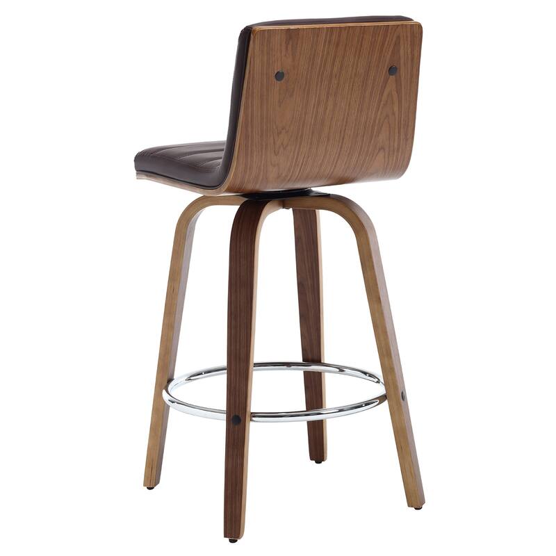 Faux Leather Upholstered Swivel Bar Stools, Counter Stool