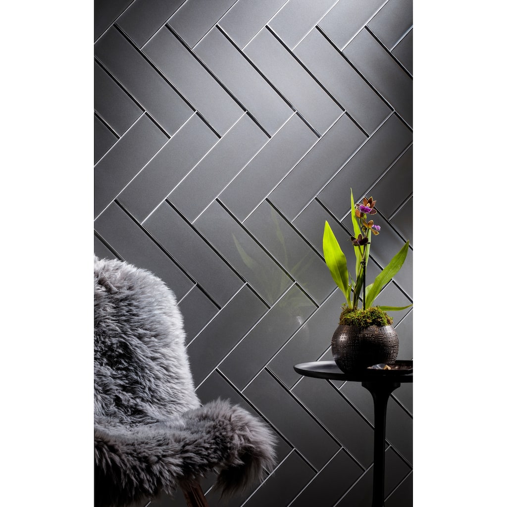 Astral 4 in. x 12 in. Dark Star Glass Wall Tile