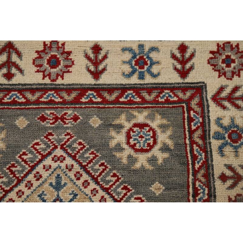 Geometric Kazak Runner Rug Handmade Traditional Wool Carpet - 2'8" x 16'4"