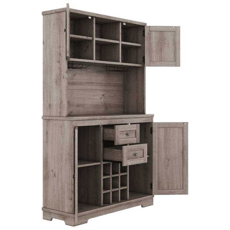 Coffee Bar Cabinet Kitchen Cabinet with Storage,Wine Cabinet with Drawers shelves and cabinets,Buffet Wine & Glass Racks