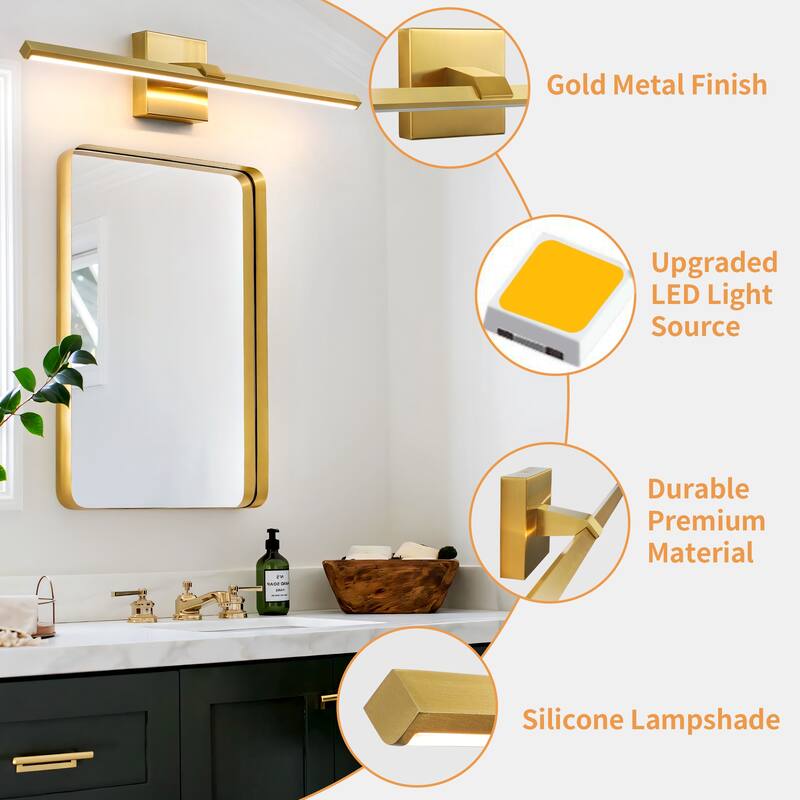 Modern Vanity Lighting Fixtures 24/32/39'' Bathroom Vanity Lights Over Mirror Wall Sconce for Bathroom