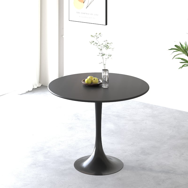 Black Round Tulip Table Dining Table Mid-Century Design