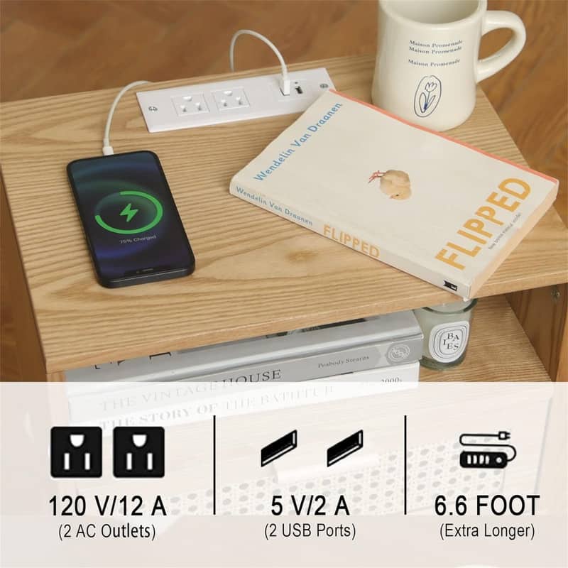 Modern Nightstand with Charging Station