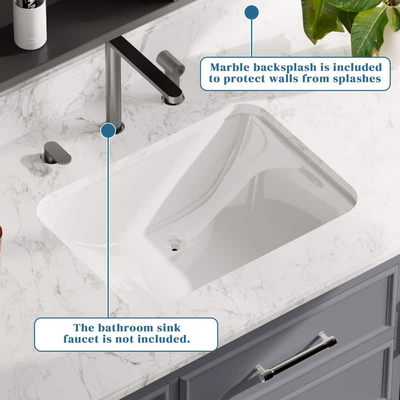 48-Inch Farm Style Bathroom Vanity with Square Sink