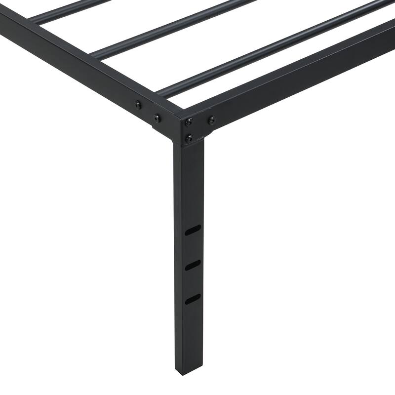 Twin Size Bed Frame, Heavy Duty Metal Bed Frame, Quick & Easy Assembly, No Noise, Black