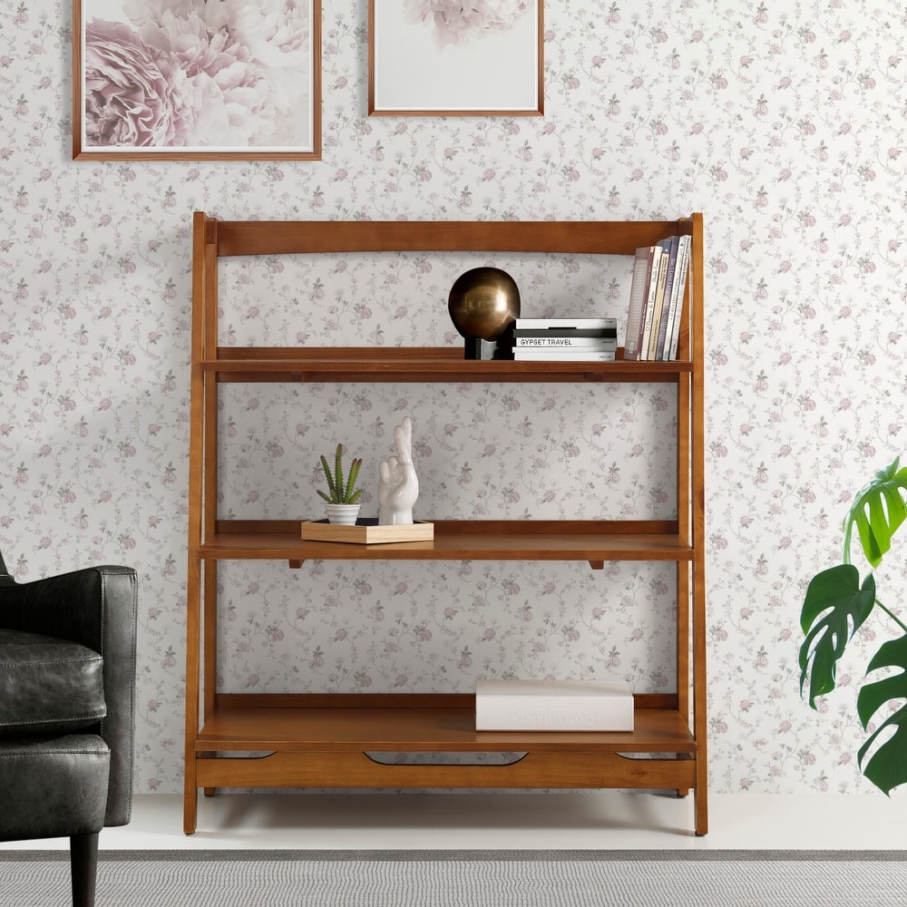 Mid Century Solid Wood Open Shelving Unit