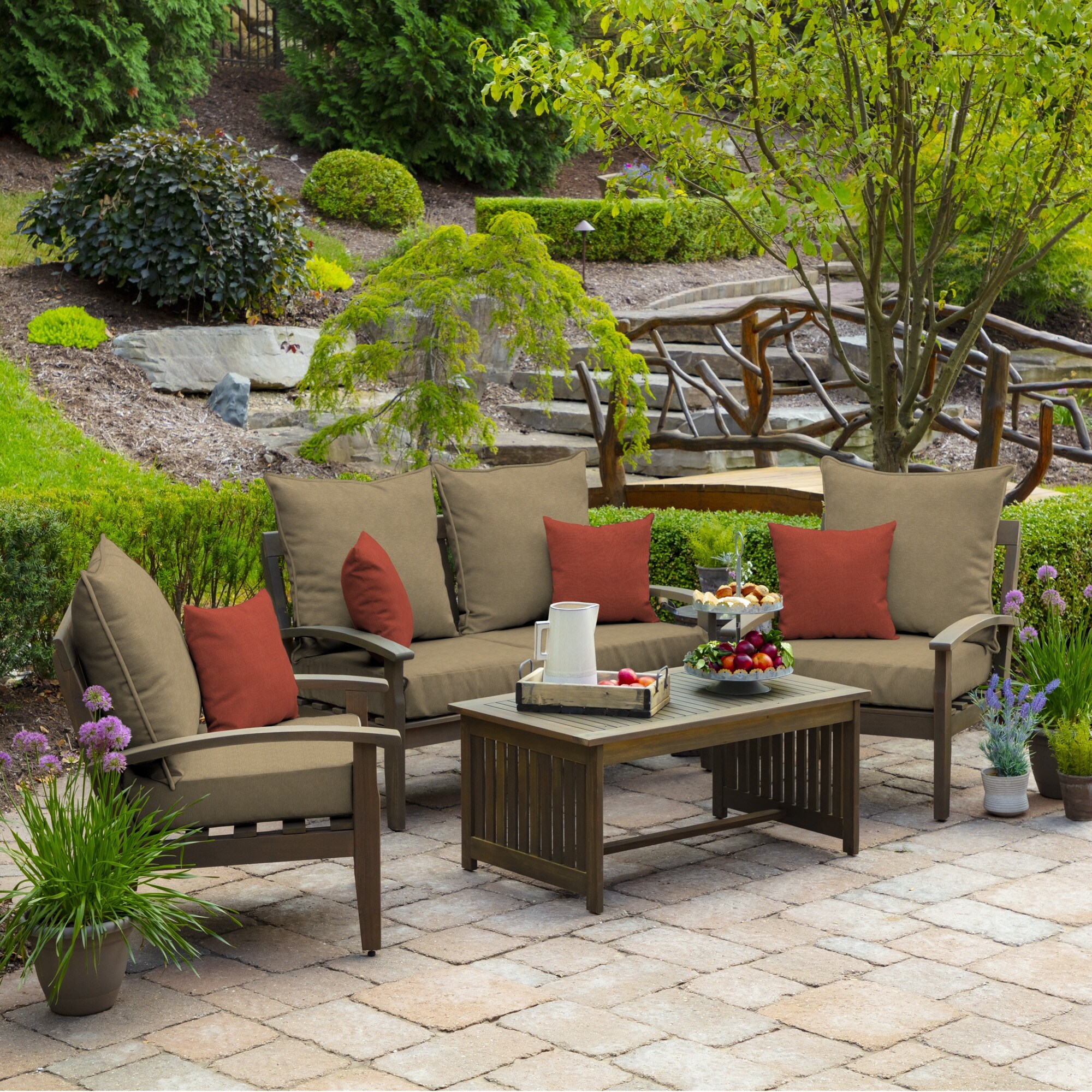 Arden Selections tan hamilton Outdoor Deep Seat Cushion Set 24 W x 24 D in. On Sale Bed Bath Beyond 21134347
