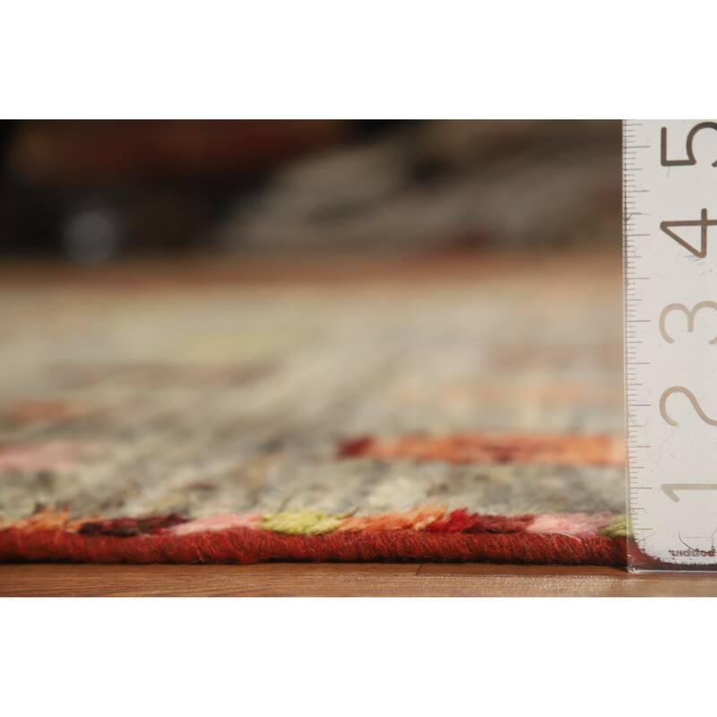 Moroccan Oriental Area Rug Hand-Knotted Tribal Multi-Color Wool Carpet - 6'9" x 9'6"