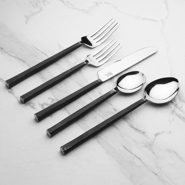 slide 2 of 5, Inox Jason Design 20-piece Burnt Black Flatware Set