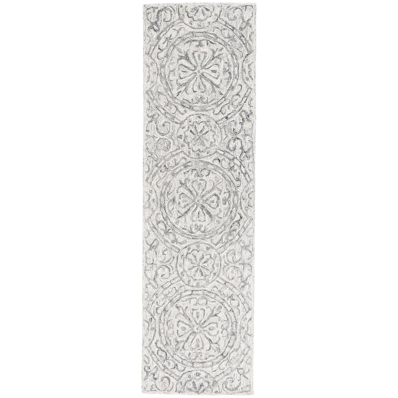 Lauren Ralph Lauren Handmade Kosumo Casual Wool Rug - 2'3" x 8' Runner - Ivory/Grey