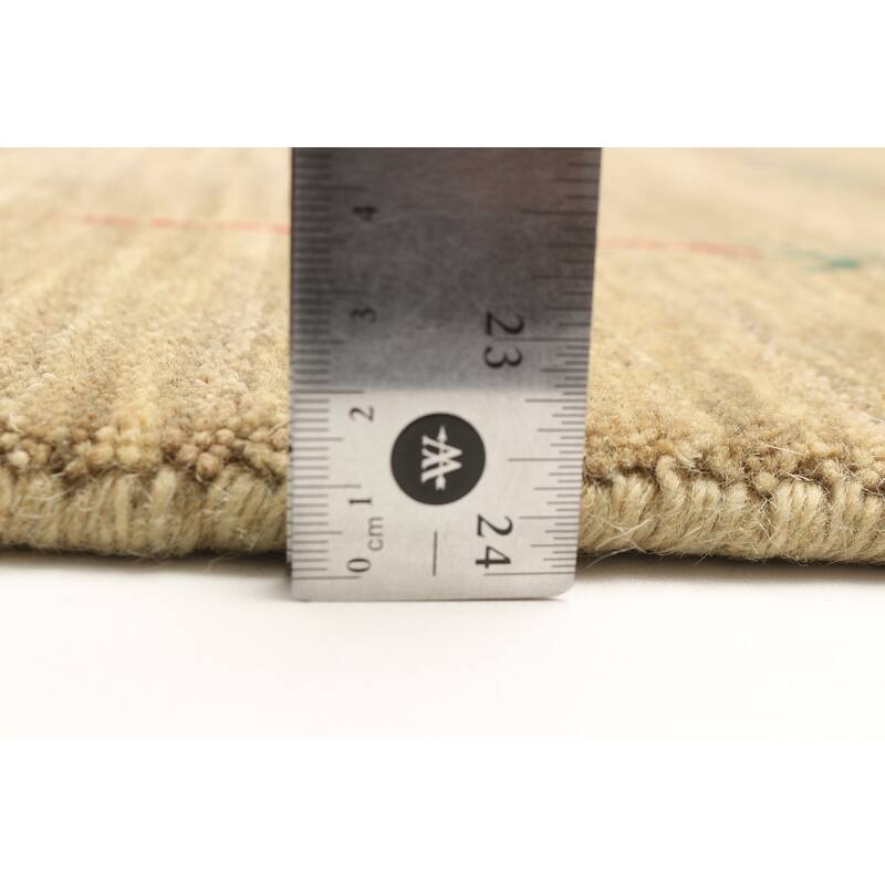 ECARPETGALLERY Hand Loomed Kashkuli Gabbeh Khaki Wool Rug - 4'0 x 5'9