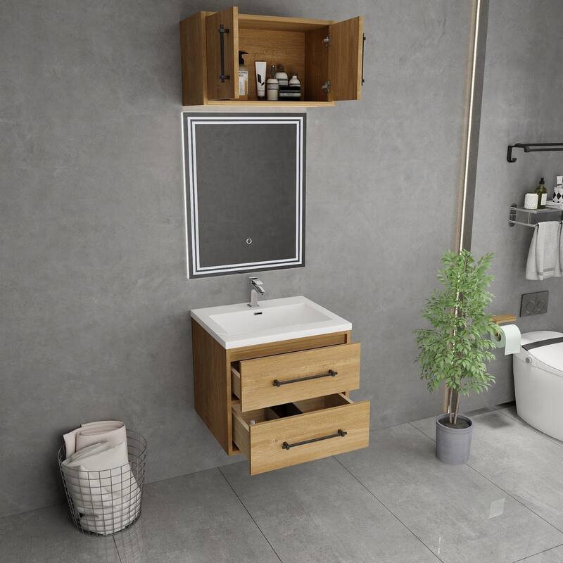 Victoria 24'' Wall-Mounted Vanity Set with Motion Sensor LED light Top Cabinet
