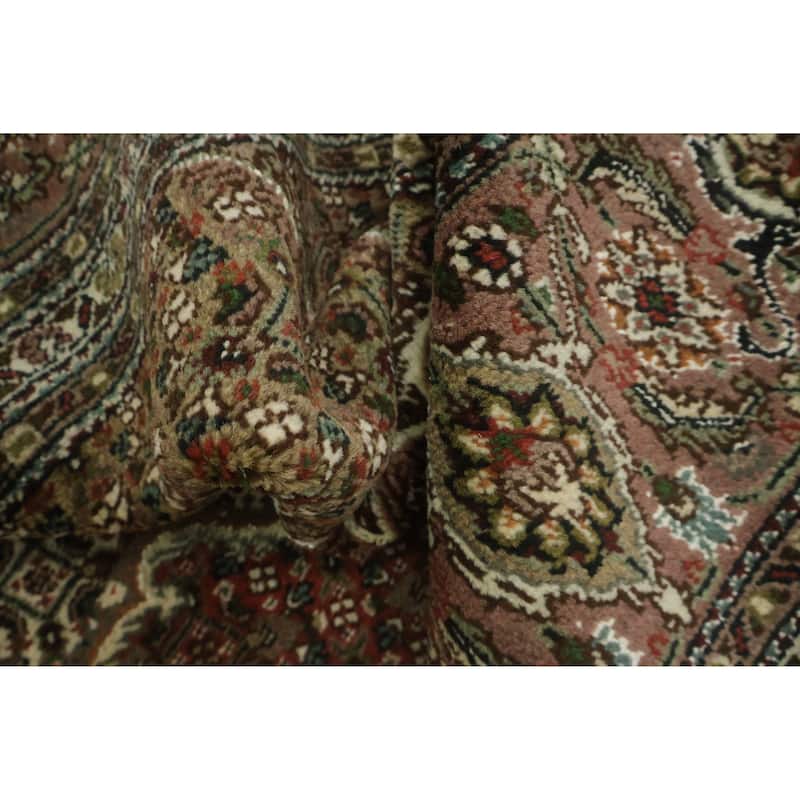 Hand Knotted Oriental 100% Wool Carpet Traditional Geometric Beige & Ivories Tabriz-Mahi Area Rug - 6' 5'' X 9' 9''