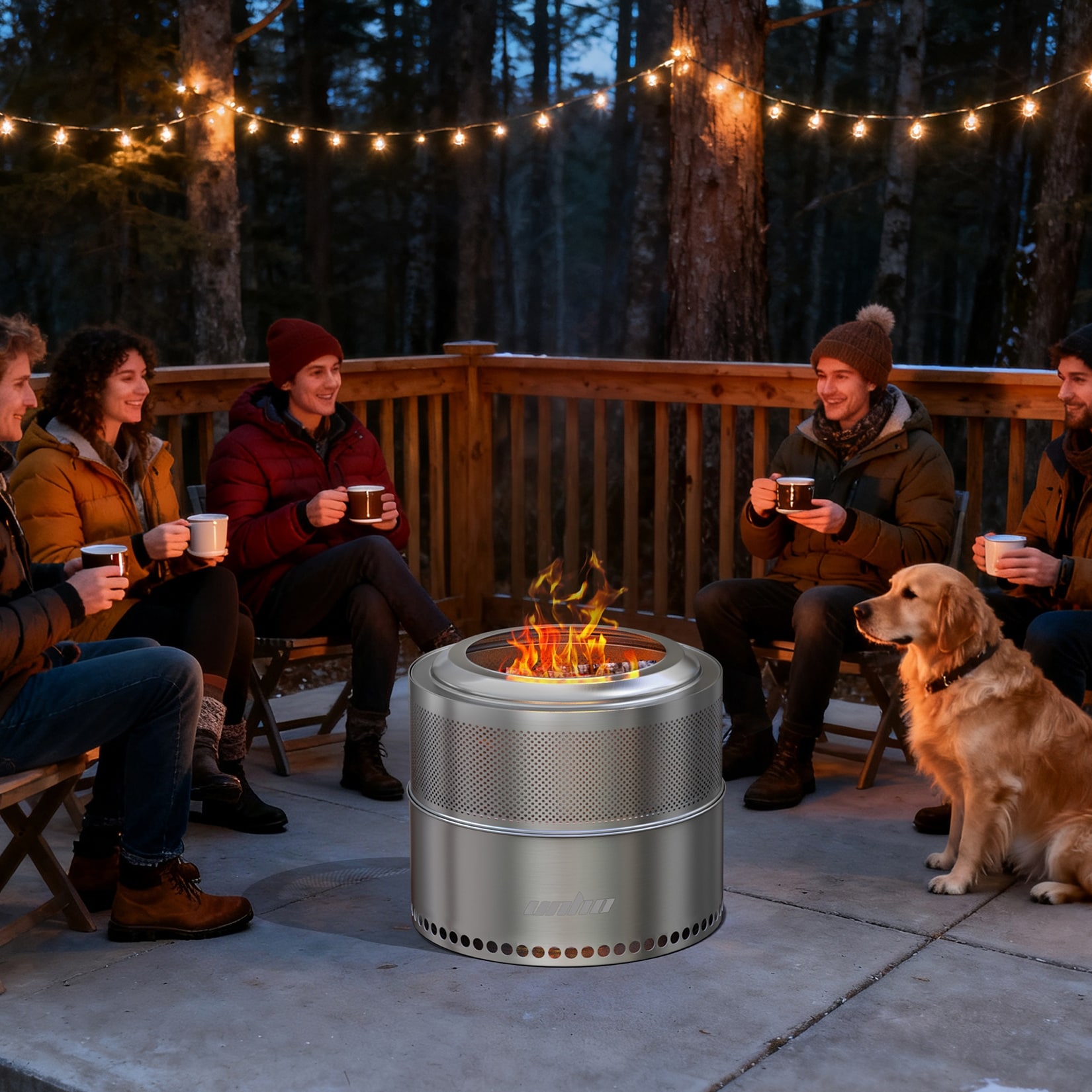 Large Smokeless Stainless Steel Camping Fire Pit Outdoor Firewood