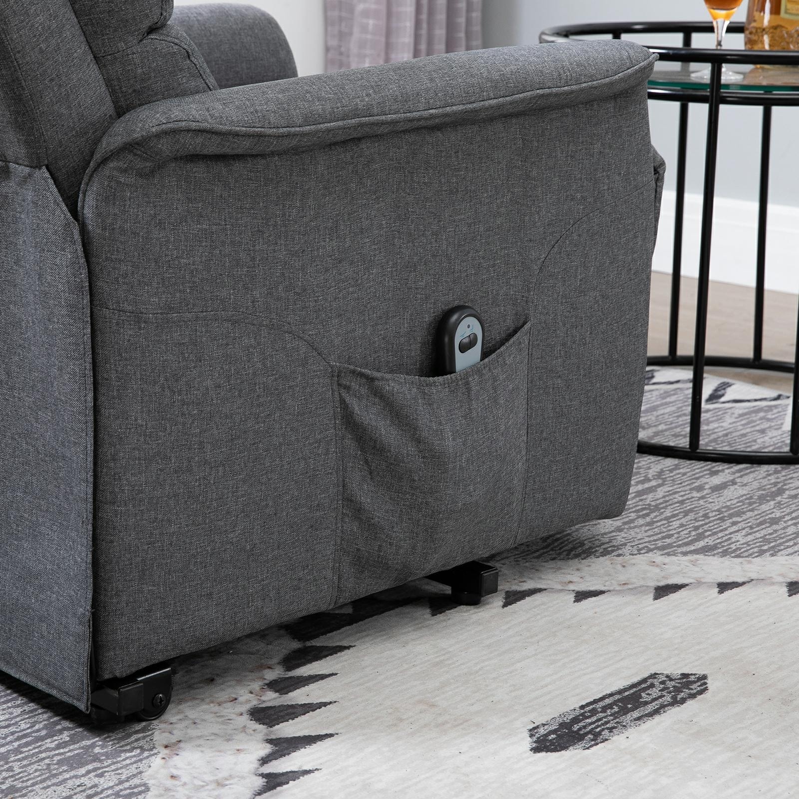 Homcom power lift assist recliner chair 2025 for elderly with wheels and remote control