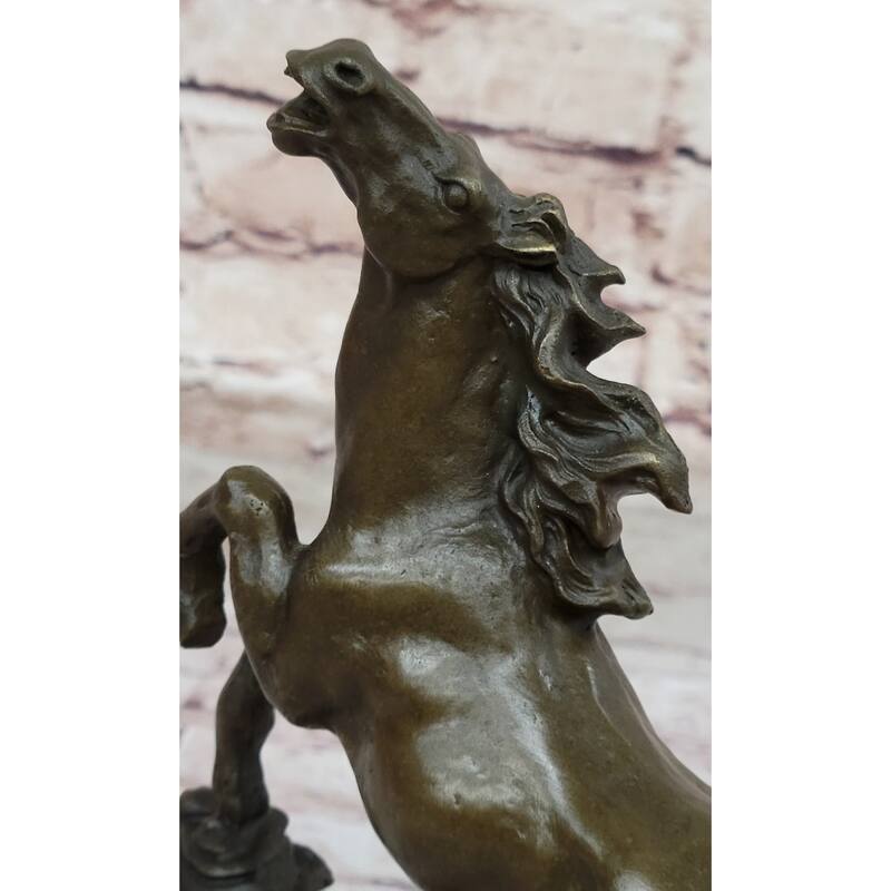 Bronze Horse Figurine Sculpture W/ Crystal Ball - Signed Original Equestrian Art By Milo