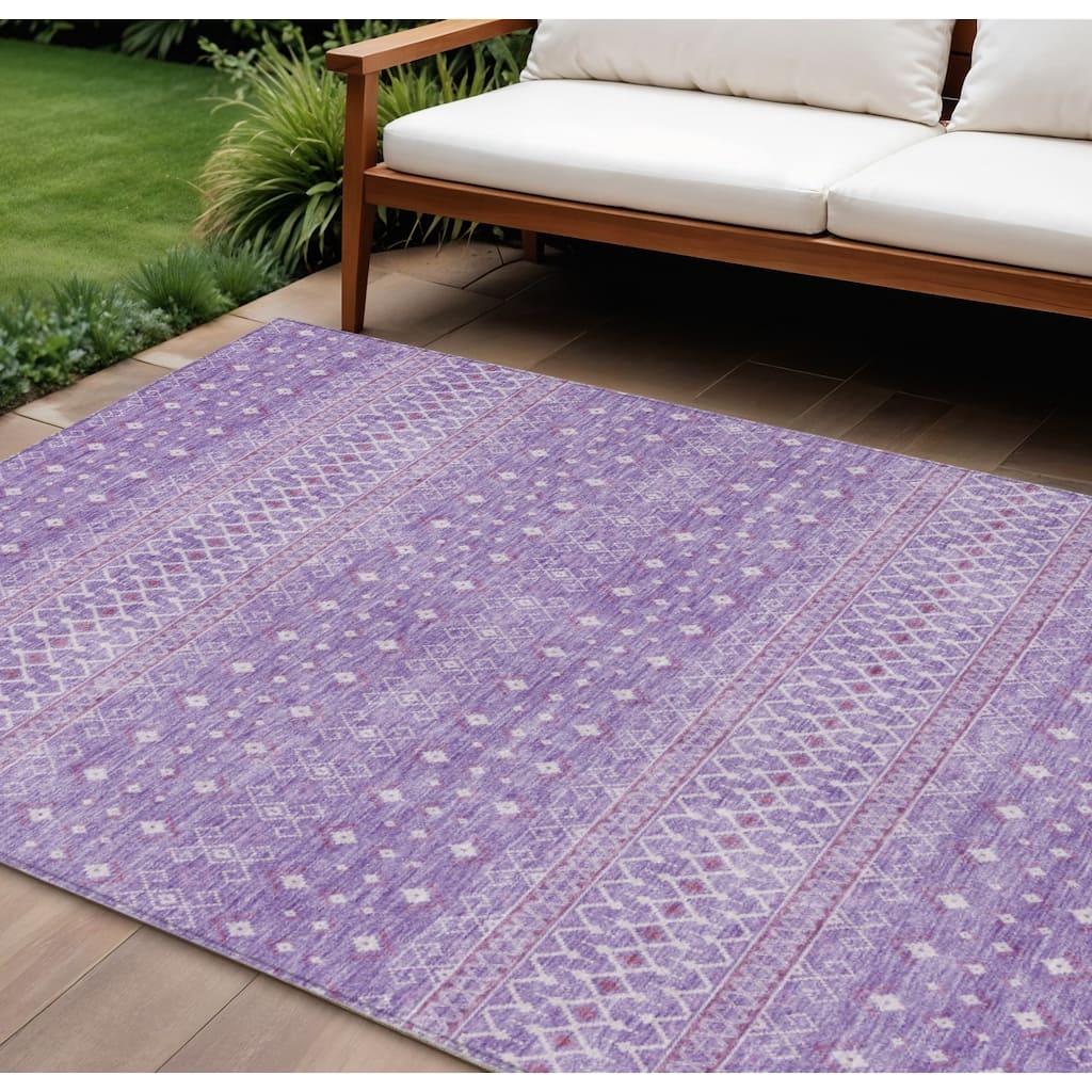 HomeRoots Tribal Transitional Rectangle Outdoor Rug