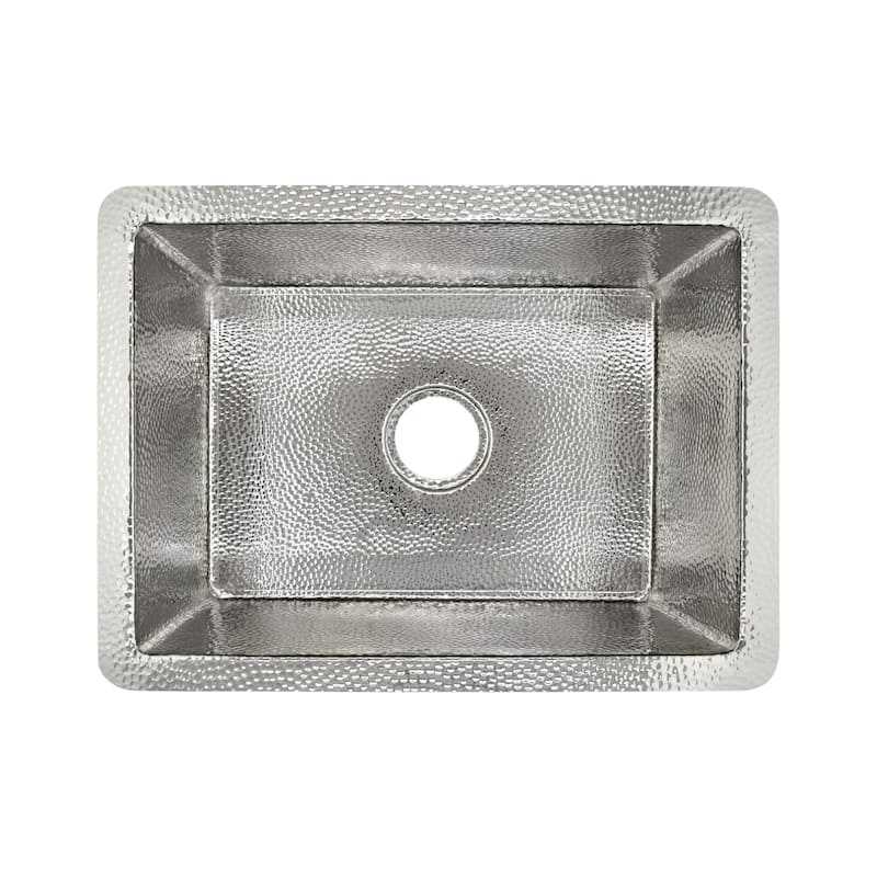 Cocina Hand Hammered Copper 21-inch Undermount Kitchen Sink - 21.5" x 16" x 9" - Polished Nickel