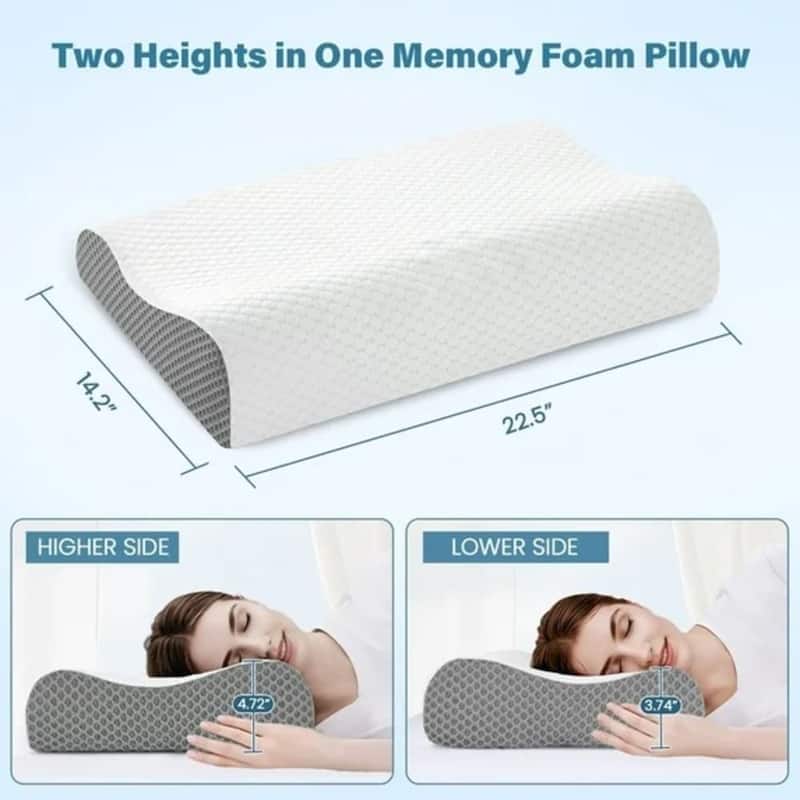 2-Pack Memory Foam Pillow, Cooling & Soft