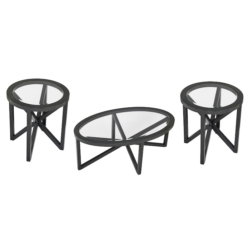 Modern Minimalist Coffee Table Glass Tea Table with Tempered Glass Tabletop and Solid Wood Base, for Living Room
