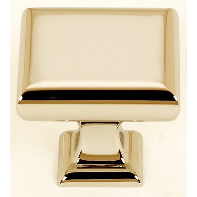 Alno Manhattan 1-1/4 Inch Square Cabinet Knob - Polished Brass