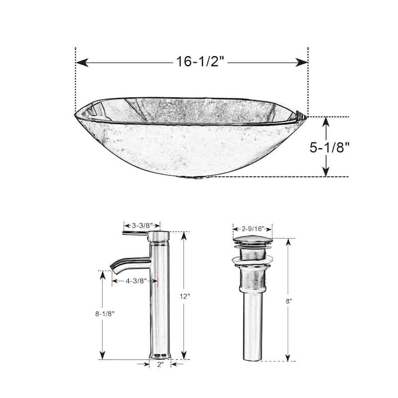 24" Bathroom Vanity Sink Combo Oak Cabinet Vanity Tempered Glass/Ceramic Sink
