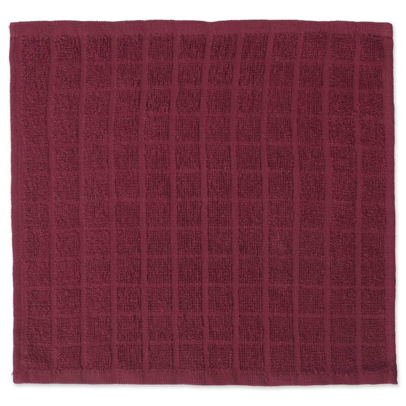 DII Solid Windowpane Terry Dishcloth Set of 6