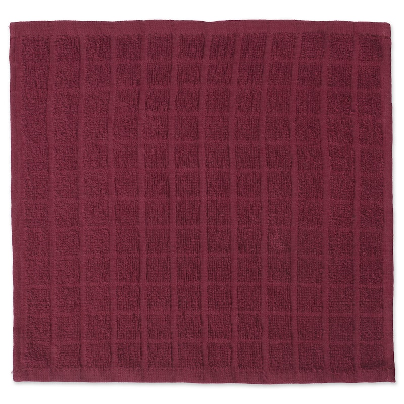 DII Solid Windowpane Terry Dishcloth Set of 6