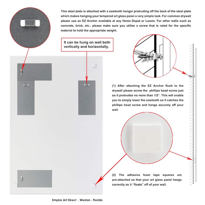 "Rules of the Rainbow" Frameless Free Floating Tempered Glass Panel Graphic Wall Art Set of 2