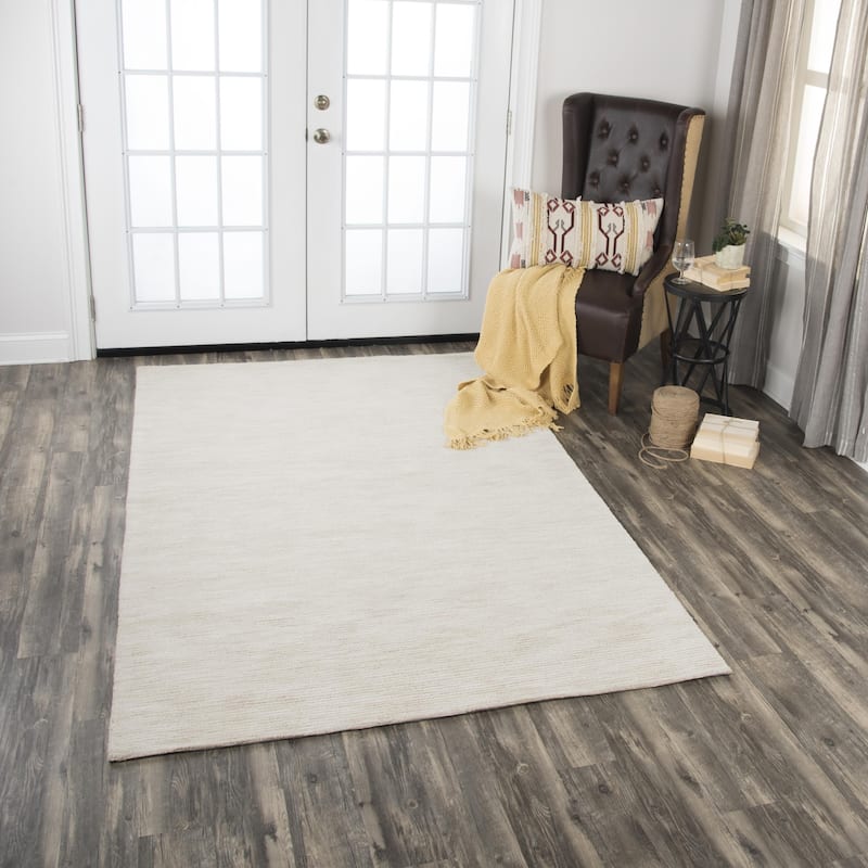Alora Decor Emerson Neutral Ivory Solid Hand-tufted Wool Rug - 5' x 8' - Beige