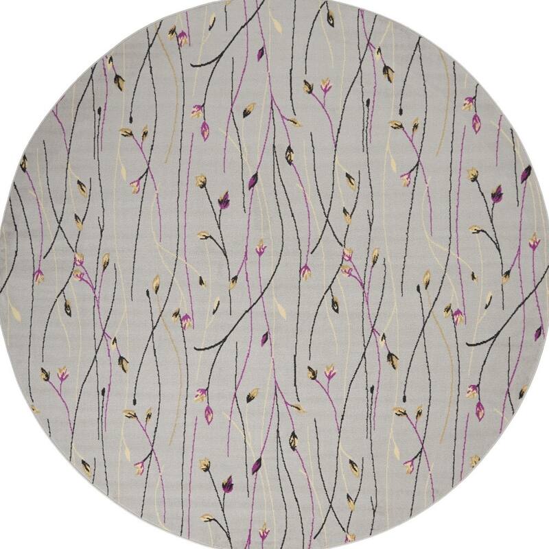 Luwo Power Loomed Geometric Floral Traditional Area Rug By HomeRoots - 96' X '96' X '0.5