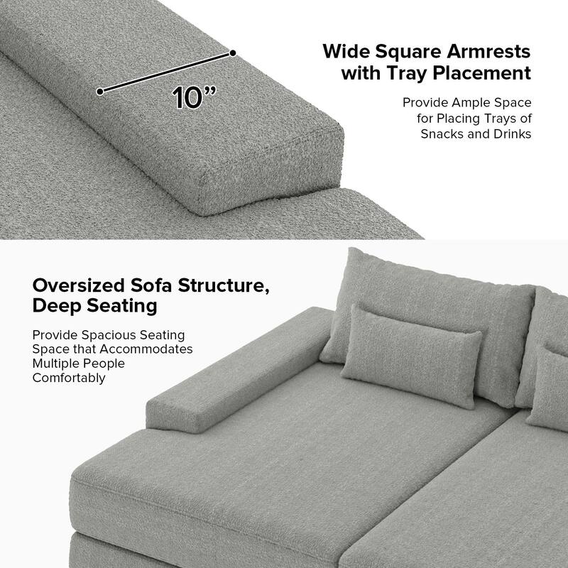 Conradus Modren Oversize 57" Deep Square Arm Sofa by HULALA HOME
