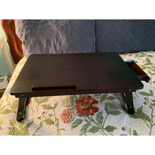 Extra Large Bamboo Wooden Bed Breakfast Serving Lap Tray With Folding Legs New Kitchen Dining Bar Trays