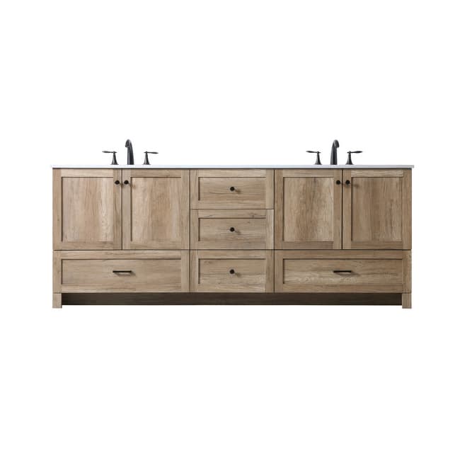 Elegant Lighting VF2884D Soma 84" Free Standing Double Basin Vanity - Natural Oak - Oak Finish