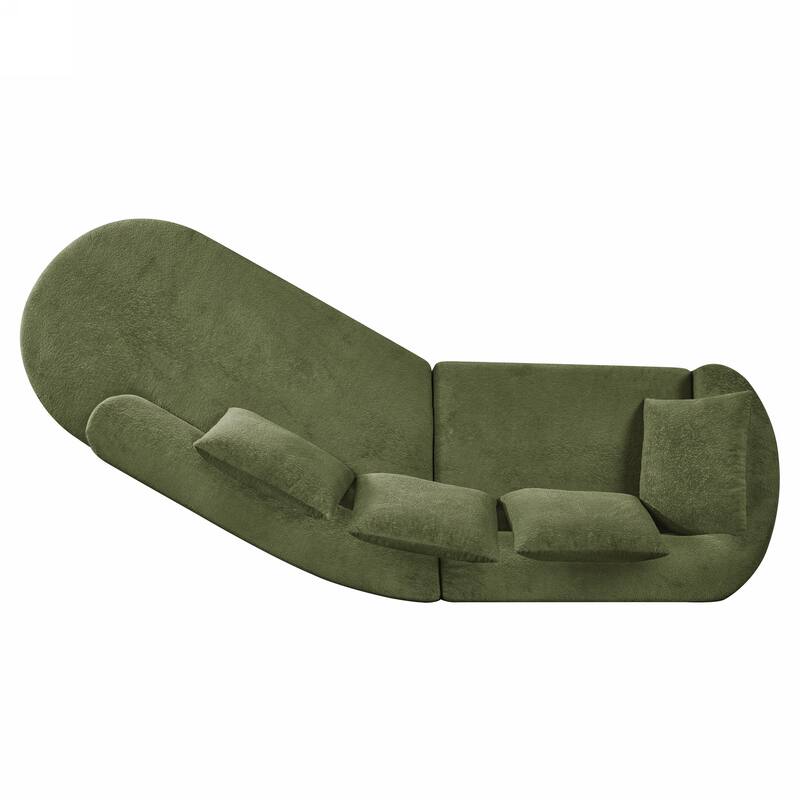 116" Curved Sectional Sofa with Chaise Lounge - High-Density Sponge Cushions, 2-Piece Set, Right-Hand Facing, Fully Assembled